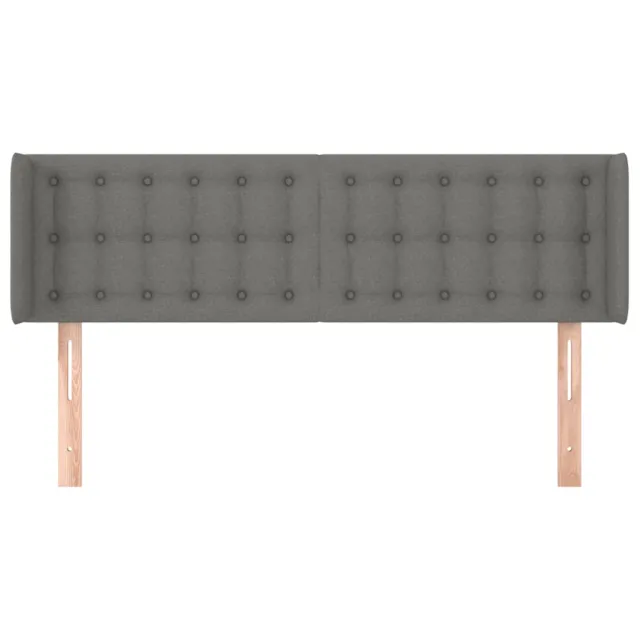 Tête de lit avec oreilles Gris foncé 147x16x78/88 cm Tissu
