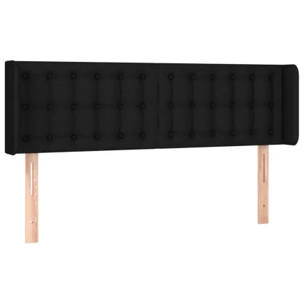 Tête de lit avec oreilles Noir 147x16x78/88 cm Tissu 2