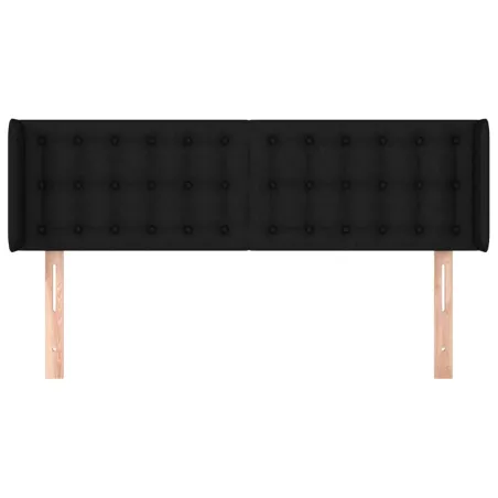 Tête de lit avec oreilles Noir 147x16x78/88 cm Tissu
