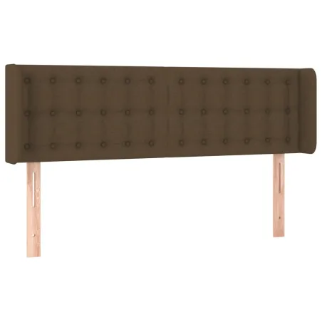 Tête de lit avec oreilles Marron Foncé 147x16x78/88 cm Tissu