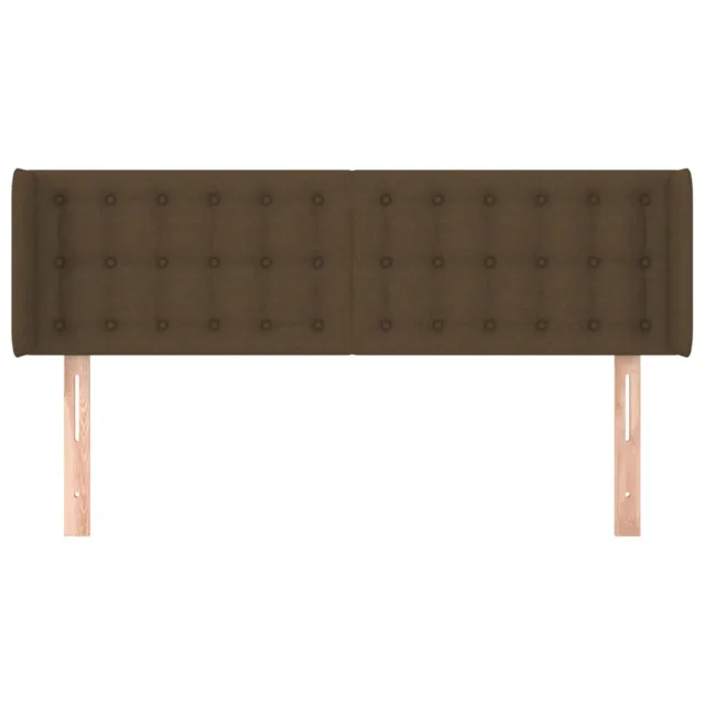 Tête de lit avec oreilles Marron Foncé 147x16x78/88 cm Tissu