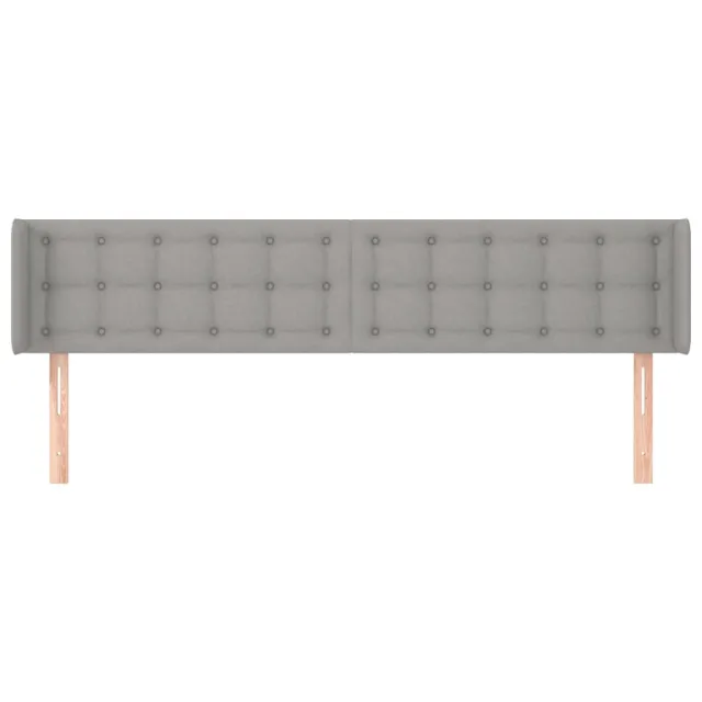 Tête de lit avec oreilles Gris clair 163x16x78/88 cm Tissu