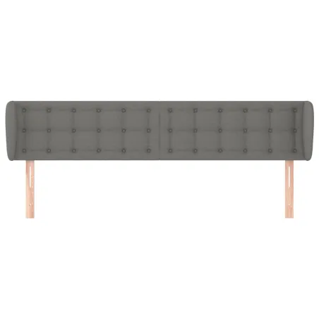 Tête de lit avec oreilles Gris foncé 163x16x78/88 cm Tissu