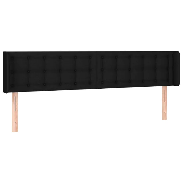 Tête de lit avec oreilles Noir 163x16x78/88 cm Tissu