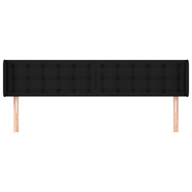 Tête de lit avec oreilles Noir 163x16x78/88 cm Tissu