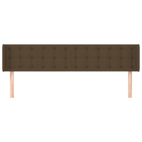 Tête de lit avec oreilles Marron Foncé 163x16x78/88 cm Tissu