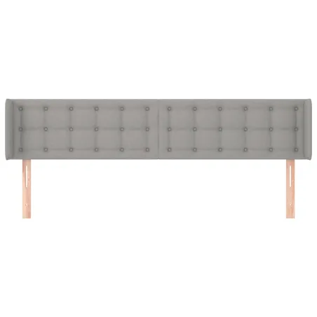 Tête de lit avec oreilles Gris clair 183x16x78/88 cm Tissu