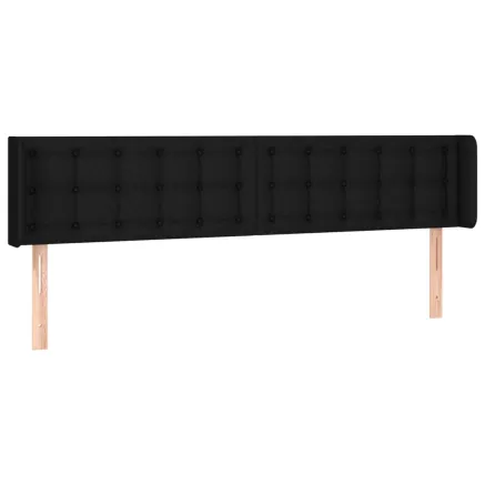 Tête de lit avec oreilles Noir 183x16x78/88 cm Tissu 2