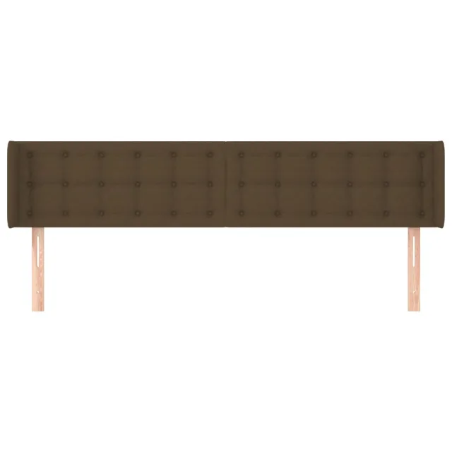Tête de lit avec oreilles Marron Foncé 183x16x78/88 cm Tissu