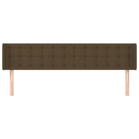 Tête de lit avec oreilles Marron Foncé 183x16x78/88 cm Tissu