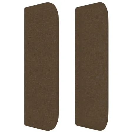 Tête de lit avec oreilles Marron Foncé 183x16x78/88 cm Tissu