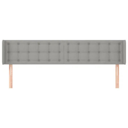 Tête de lit avec oreilles Gris clair 203x16x78/88 cm Tissu