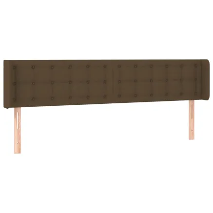 Tête de lit avec oreilles Marron Foncé 203x16x78/88 cm Tissu 2