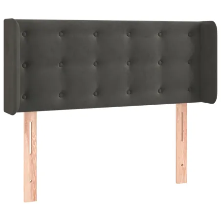 Tête de lit avec oreilles Gris foncé 83x16x78/88 cm Velours