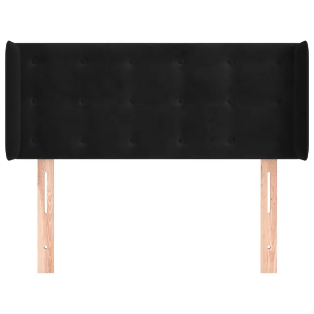 Tête de lit avec oreilles Noir 83x16x78/88 cm Velours