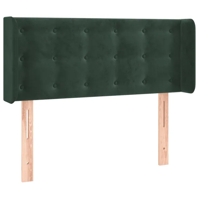 Tête de lit avec oreilles Vert foncé 83x16x78/88 cm Velours