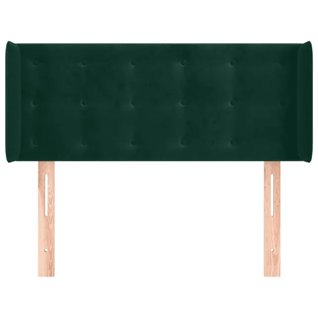 Tête de lit avec oreilles Vert foncé 83x16x78/88 cm Velours