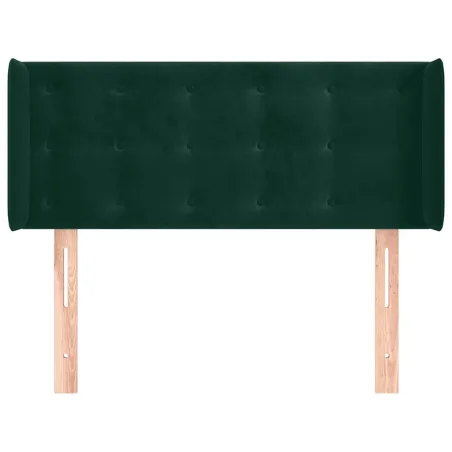 Tête de lit avec oreilles Vert foncé 83x16x78/88 cm Velours