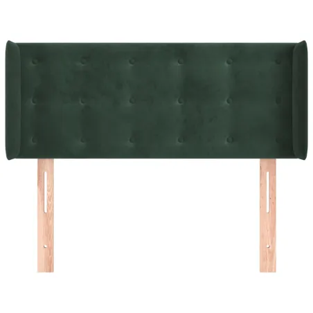 Tête de lit avec oreilles Vert foncé 93x16x78/88 cm Velours