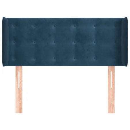 Tête de lit avec oreilles Bleu foncé 93x16x78/88 cm Velours