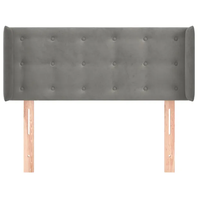 Tête de lit avec oreilles Gris clair 103x16x78/88 cm Velours