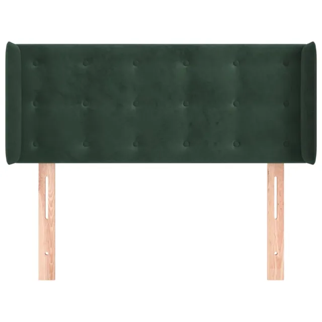 Tête de lit avec oreilles Vert foncé 103x16x78/88 cm Velours