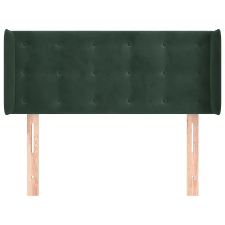 Tête de lit avec oreilles Vert foncé 103x16x78/88 cm Velours