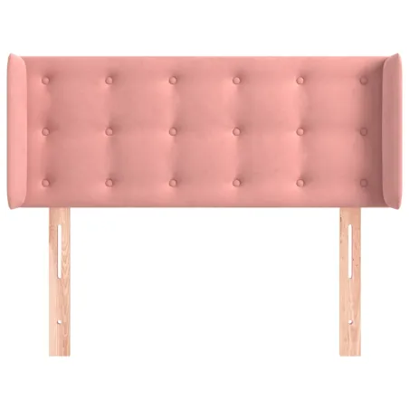 Tête de lit avec oreilles Rose 103x16x78/88 cm Velours