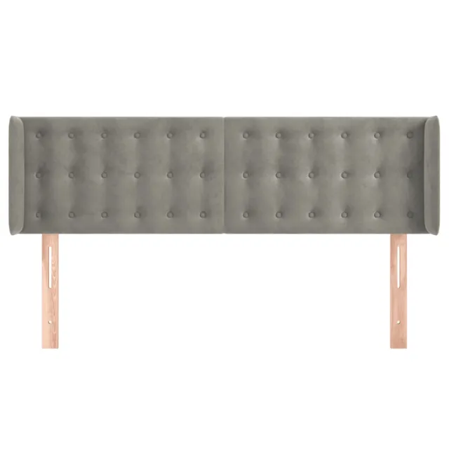 Tête de lit avec oreilles Gris clair 147x16x78/88 cm Velours