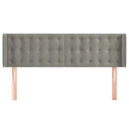 Tête de lit avec oreilles Gris clair 147x16x78/88 cm Velours