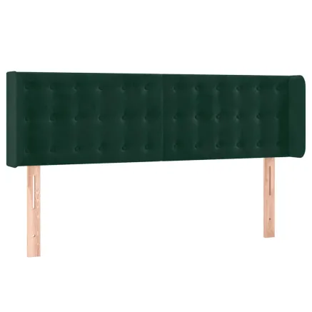 Tête de lit avec oreilles Vert foncé 147x16x78/88 cm Velours 2