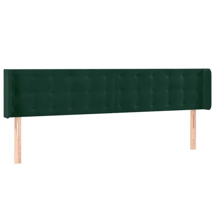 Tête de lit avec oreilles Vert foncé 163x16x78/88 cm Velours 2