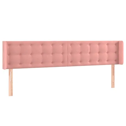Tête de lit avec oreilles Rose 163x16x78/88 cm Velours 2
