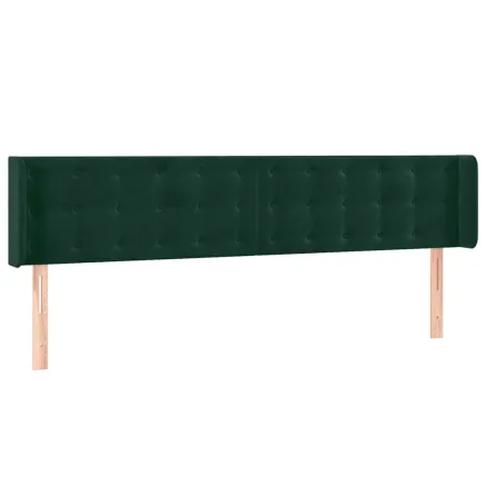 Tête de lit avec oreilles Vert foncé 183x16x78/88 cm Velours 2