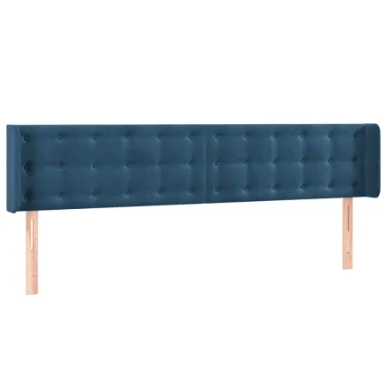 Tête de lit avec oreilles Bleu foncé 183x16x78/88 cm Velours 2