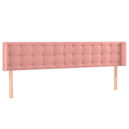 Tête de lit avec oreilles Rose 183x16x78/88 cm Velours 2