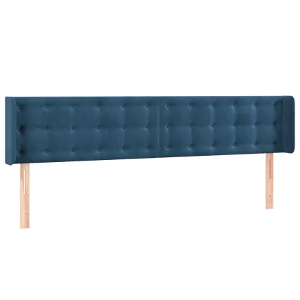 Tête de lit avec oreilles Bleu foncé 203x16x78/88 cm Velours 2