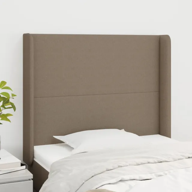 Tête de lit avec oreilles Taupe 83x16x118/128 cm Tissu
