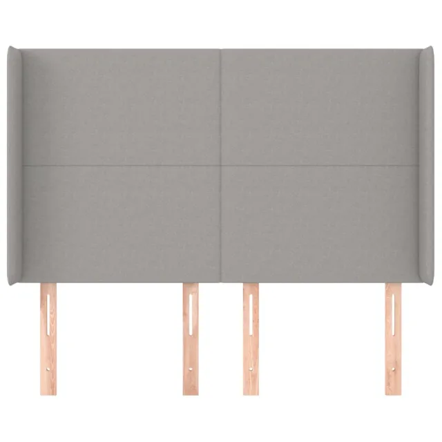 Tête de lit avec oreilles Gris clair 147x16x118/128 cm Tissu