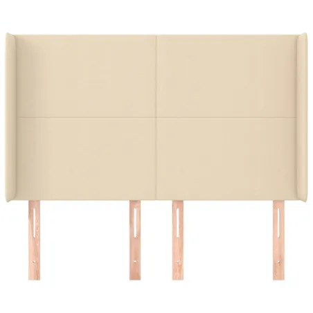 Tête de lit avec oreilles Crème 147x16x118/128 cm Tissu