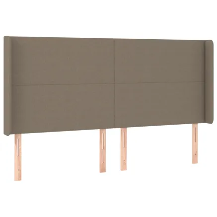Tête de lit avec oreilles Taupe 163x16x118/128 cm Tissu 2