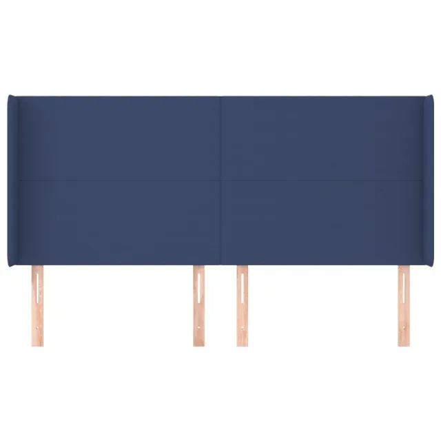 Tête de lit avec oreilles Bleu 163x16x118/128 cm Tissu
