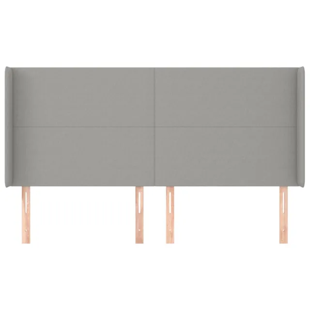 Tête de lit avec oreilles Gris clair 183x16x118/128 cm Tissu