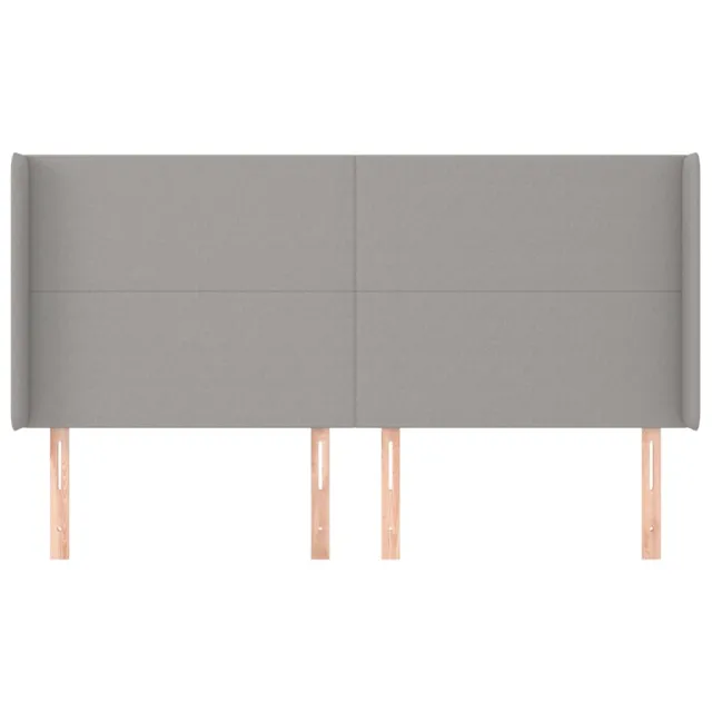 Tête de lit avec oreilles Gris clair 203x16x118/128 cm Tissu