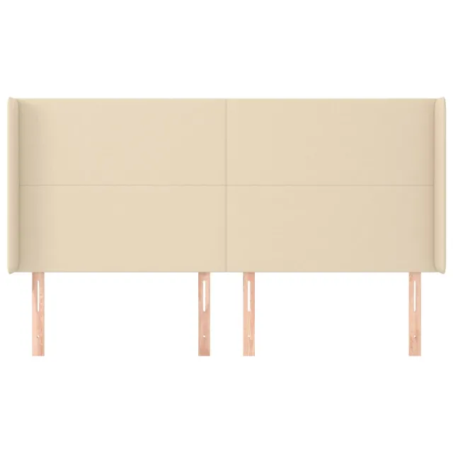 Tête de lit avec oreilles Crème 203x16x118/128 cm Tissu