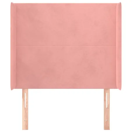Tête de lit avec oreilles Rose 103x16x118/128 cm Velours
