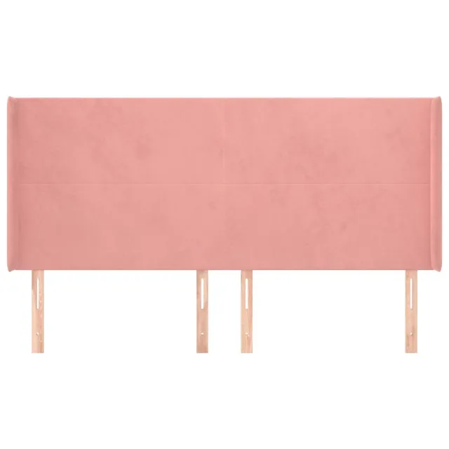 Tête de lit avec oreilles Rose 163x16x118/128 cm Velours