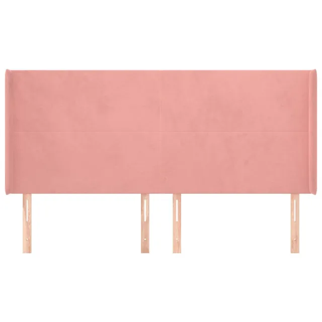 Tête de lit avec oreilles Rose 183x16x118/128 cm Velours