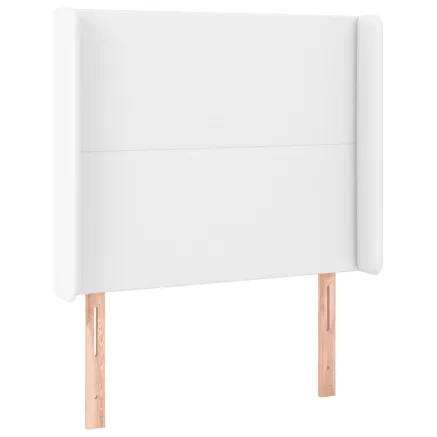 Tête de lit avec oreilles Blanc 83x16x118/128 cm Similicuir 2