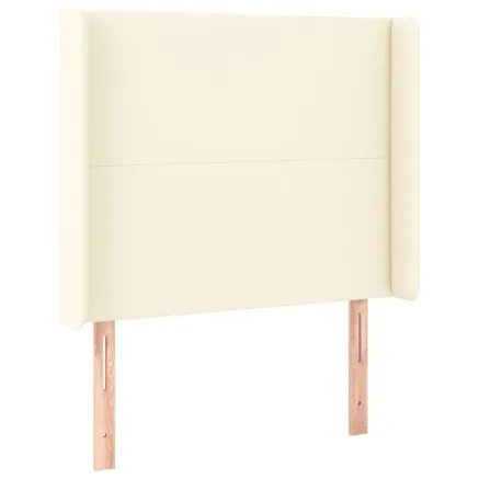 Tête de lit avec oreilles Crème 93x16x118/128 cm Similicuir 2